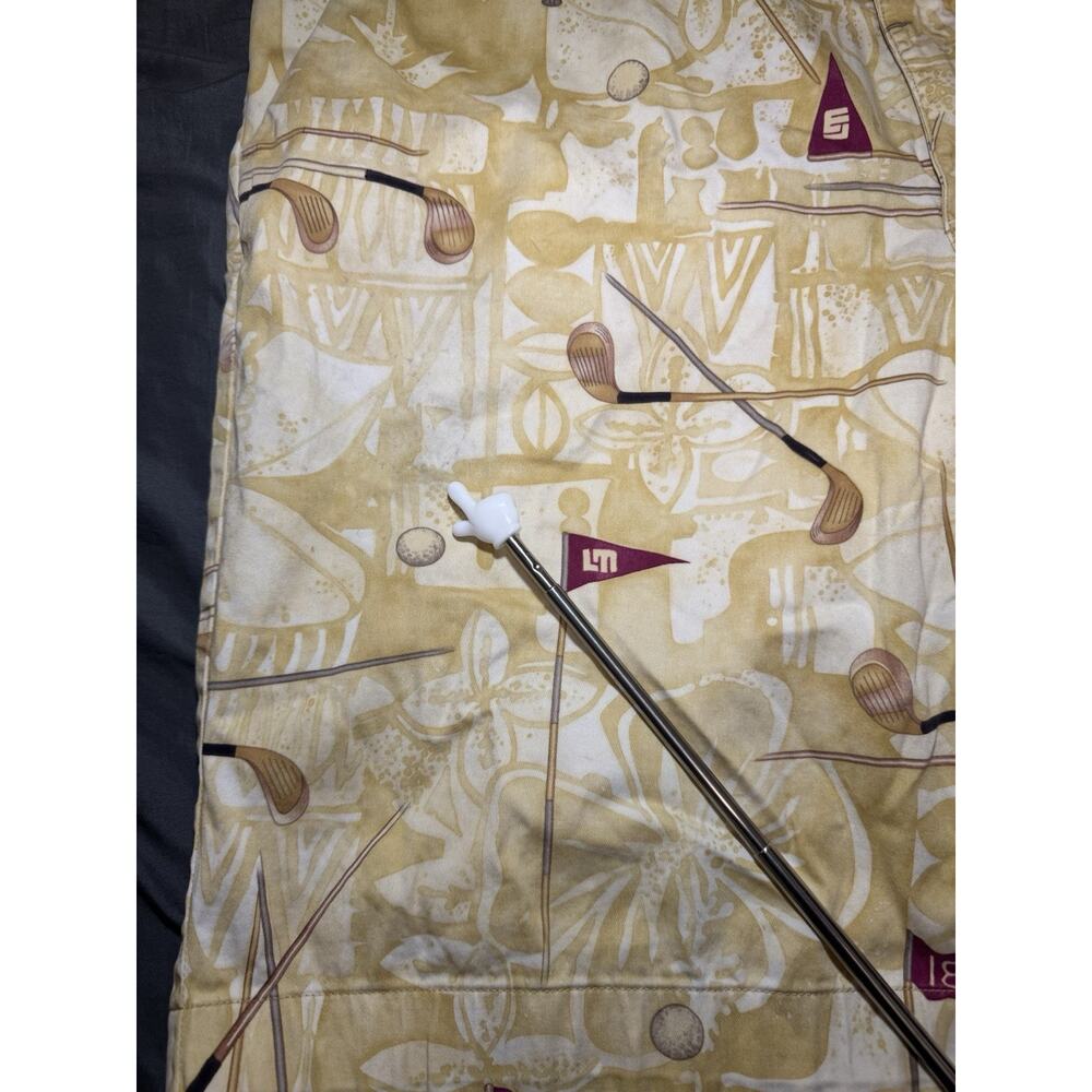 Loudmouth Golf Shorts Mens 40 Novelty Yellow Graphic Print 11” Inseam Preppy - Picture 11 of 11